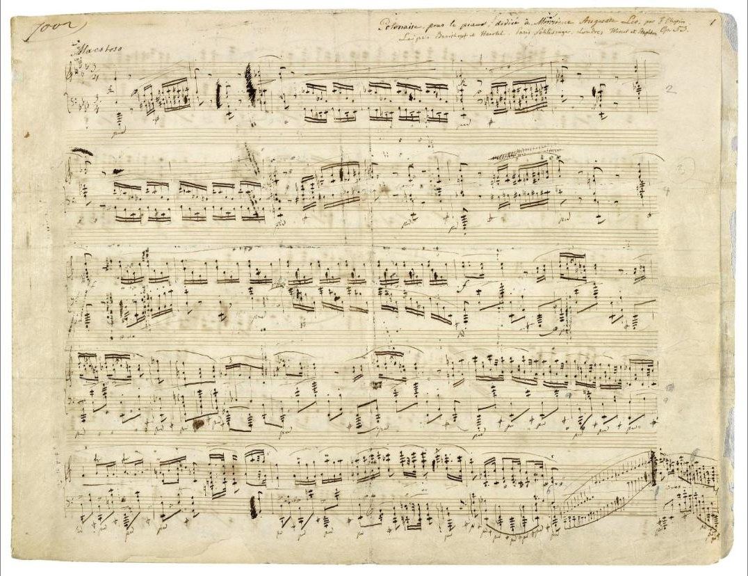Rękopis Poloneza As-dur op. 53